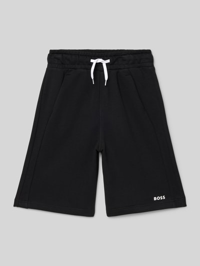 Boss Regular Fit Sweatshorts mit Label-Print Black 1