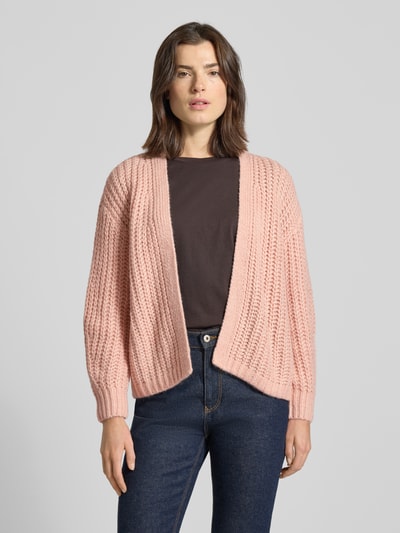 Zero Cardigan met ontspannen pasvorm in open vorm Abrikoos - 4