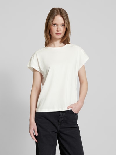 Vero Moda T-shirt o kroju relaxed fit z czystej bawełny model ‘EMMY’ Biały 4