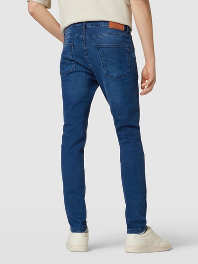 REVIEW Skinny fit jeans met knoop- en ritssluiting Donkerblauw - 5