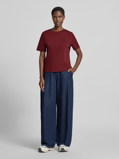 Selected Boxy Fit T-Shirt aus reiner Baumwolle Modell 'ESSENTIAL' Bordeaux 1