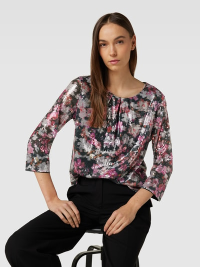 Christian Berg Woman Blouse met all-over bloemenprint Zwart - 3