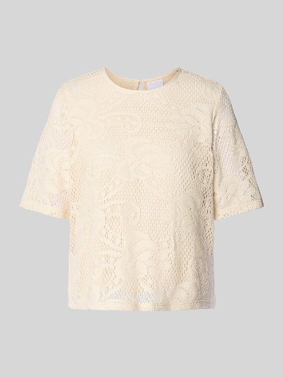 Jake*s Collection Regular fit blouseshirt met ajourpatroon Ecru - 2