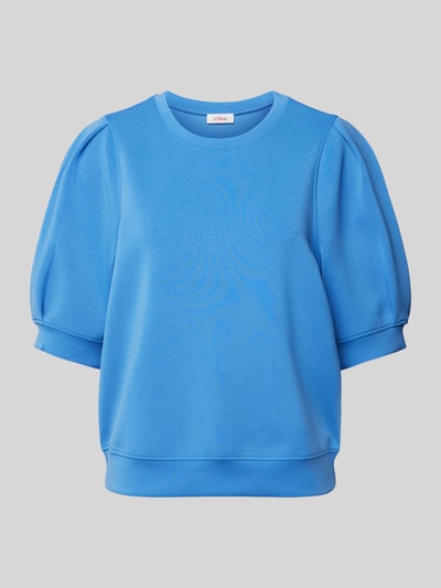 s.Oliver RED LABEL Sweatshirt met pofmouwen, model 'Peach' Koningsblauw - 2