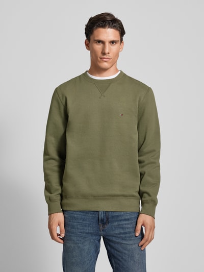 Tommy Hilfiger Sweatshirt met labelstitching Olijfgroen - 4