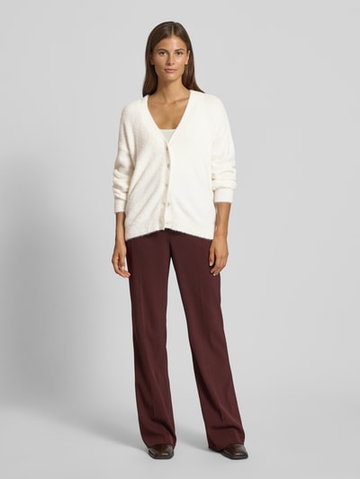 ICHI Kurtka z dzianiny z dekoltem w serek model ‘BRULA’ Złamany biały 1