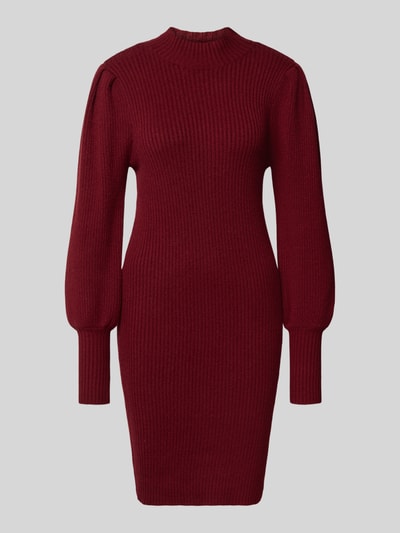 Only Comfort Fit Strickkleid aus Viskose-Mix Modell 'KATIA' Bordeaux Melange 2