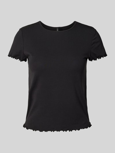 Vero Moda T-shirt z falistym wykończeniem model ‘BARBARA’ Czarny 2