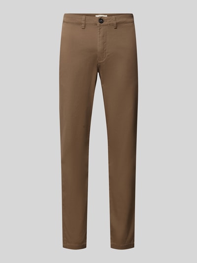 Selected Homme Slim Fit Chino aus Baumwoll-Mix Modell 'GABARDINE' Dunkelbraun 1