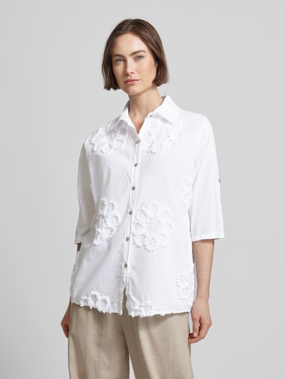 ZABAIONE Overhemdblouse met motiefstitching, model 'Mi44ra' Wit - 4