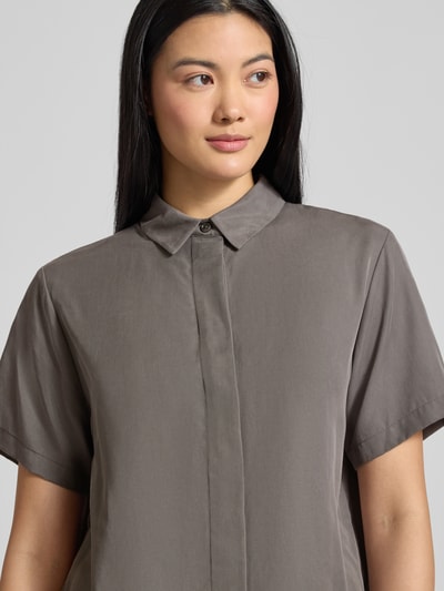 Samsøe Samsøe Regular fit blouse van lyocell met blinde knoopsluiting Donkergrijs - 3