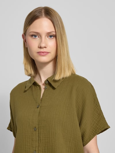 Tom Tailor Denim Boxy Fit Bluse aus reiner Baumwolle Khaki 3