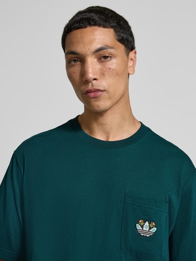 adidas Originals T-shirt met borstzak en labelstitching Donkergroen - 3