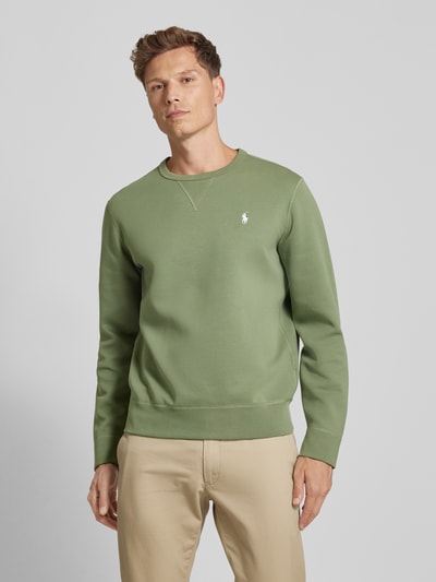 Polo Ralph Lauren Sweatshirt mit Label-Stitching Oliv 4