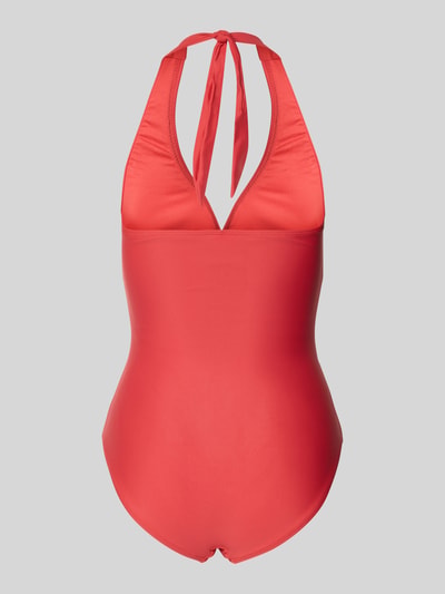 Produktfoto, Badeanzug mit Neckholder Modell 'Kelli' von Barts aus Material-Mix mit Stretch-Anteil, leuchtend rot, Knoten-Detail, V-Ausschnitt