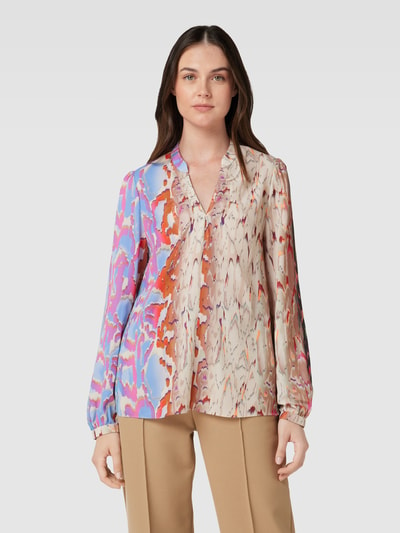 Marc Cain Blouseshirt met all-over motief Bleu - 4