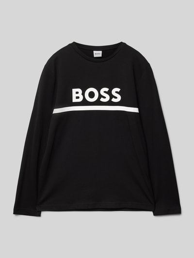 Boss Shirt met lange mouwen en labelprint Zwart - 1