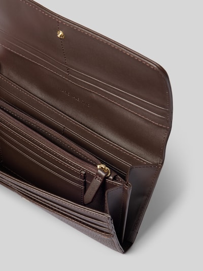 Produktfoto, Portemonnaie mit Label-Schriftzug Modell 'ALEXIA' von Valentino Bags, braune Glattleder-Optik, mehrere Kartenfächer, Damen Portemonnaie