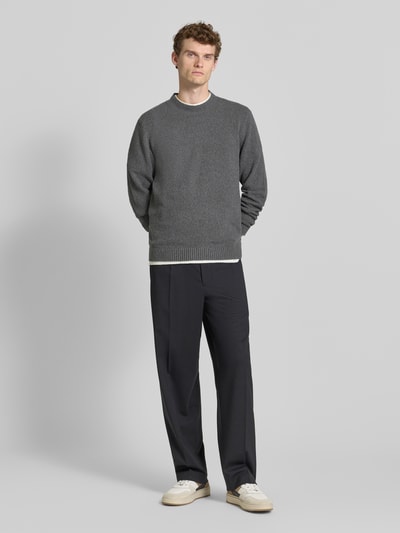 JACK & JONES Premium Strickpullover mit Polokragen Modell 'MAVERICK' Mittelgrau Melange 1
