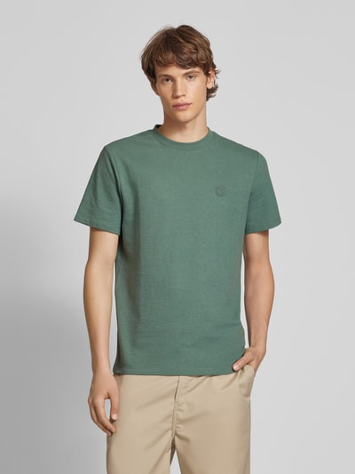 Blend T-Shirt mit geripptem Rundhalsausschnitt Oliv 4