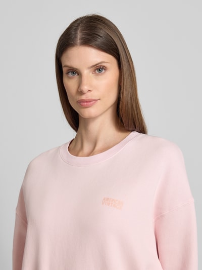 American Vintage Regular Fit Sweatshirt mit Logo-Print Modell 'Zubird' Hellrosa 3
