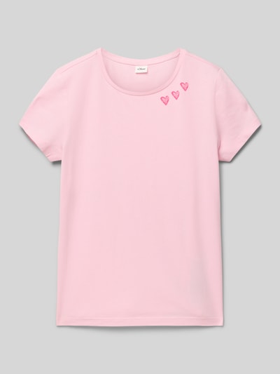 s.Oliver RED LABEL Loose Fit T-Shirt mit Frontprint Rosa 1