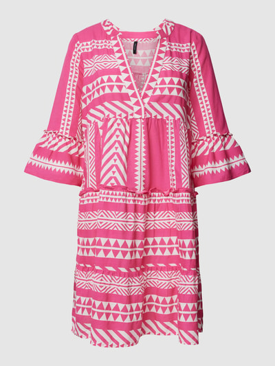 Vero Moda Minikleid mit Allover-Print Modell 'DICTHE' Pink 2