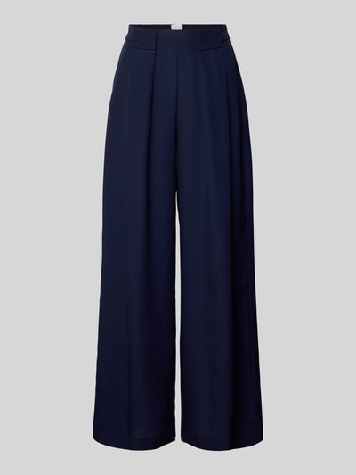 Produktfoto, Wide Leg Hose mit elastischem Bund von Rich & Royal in dunklem Blau mit Gelegte Falten und Eingrifftaschen, glatte Textur