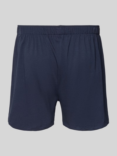 Produktfoto, Boxershorts mit elastischem Bund im 2er-Pack von Christian Berg Men aus reiner Baumwolle in Dunkelblau, lockerer Schnitt, Knopfverschluss.