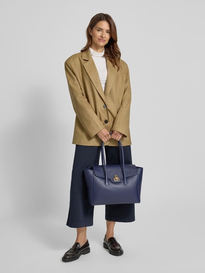 Lauren Ralph Lauren Lederhandtasche mit Label-Anhänger Marine 1