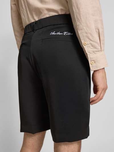 ANOTHER COTTON LAB Regular Fit Shorts mit Bundfalten Black 3
