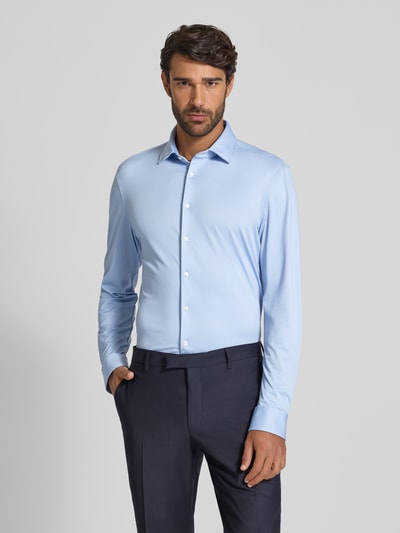 Jake*s Super slim zakelijk overhemd met kentkraag Bleu - 4