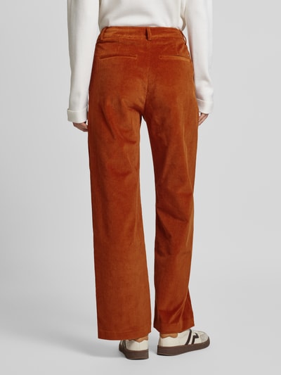 Tommy Hilfiger Relaxed straight fit corduroy broek met riemlussen Cognac - 2