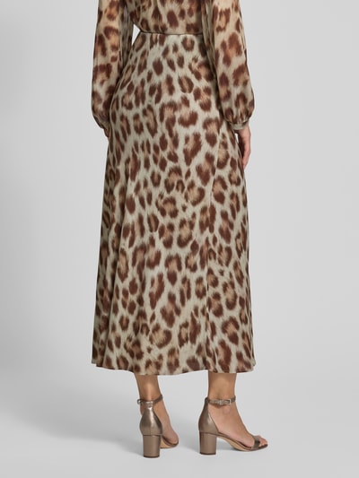 Luisa Cerano Maxirock aus Viskose mit Animal-Print Camel 5
