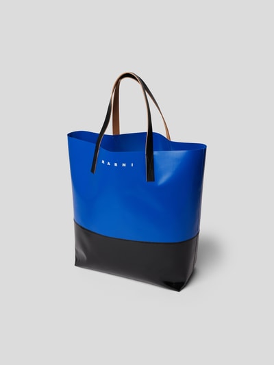 Marni Shopper in Two-Tone-Machart Royalblau 4