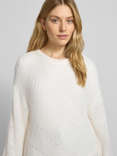 BOSS Orange Oversized Strickpullover aus Mohair-Mix mit Woll-Anteil Modell 'C_FERIGNON' Offwhite 3