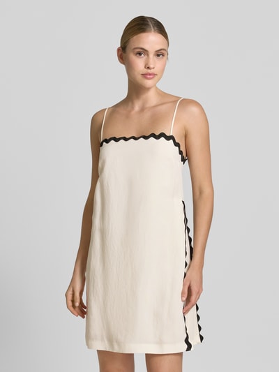 HUGO Leicht ausgestelltes Minikleid aus Lyocell-Leinen-Mix Modell 'KABARU' Offwhite 4