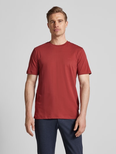 BOSS T-shirt met labelprint, model 'Thompson' Bordeaux - 4