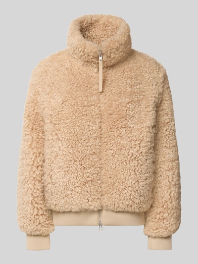 Produktfoto, beige Regular Fit Teddyjacke mit Stehkragen von Marc O'Polo, flauschige Webpelzstruktur, Damen Teddy- / Webpelzjacke von Marc O'Polo DENIM