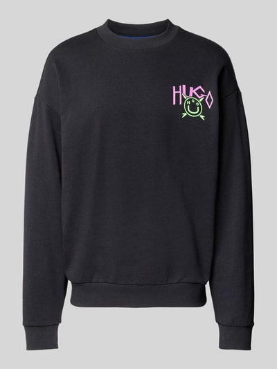 Hugo Blue Sweatshirt mit Label-Print Modell 'Nigotil' Black 2