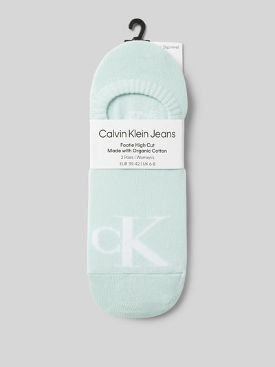 Calvin Klein Jeans Füßlinge mit Label-Print im 2er-Pack Hellblau 3