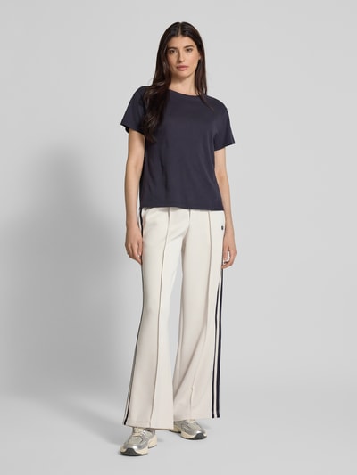 Oui Straight Leg Stoffhose mit fixierten Bügelfalten Offwhite 1