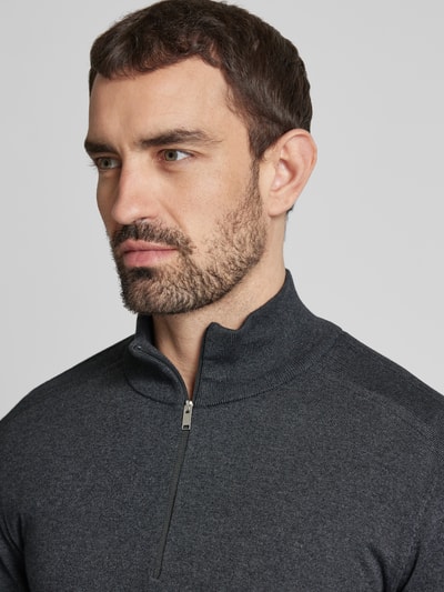 SELECTED HOMME Strickpullover mit Stehkragen Anthrazit Melange 3