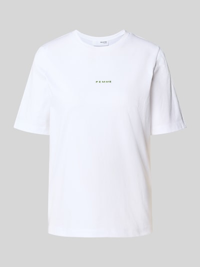 Selected Femme T-shirt o kroju relaxed fit z czystej bawełny model ‘SIGNE’ Biały 2