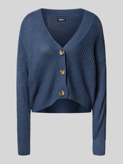 Only Kurtka z dzianiny o kroju regular fit z obniżonymi ramionami model ‘CAROL’ Jeansowy niebieski 2