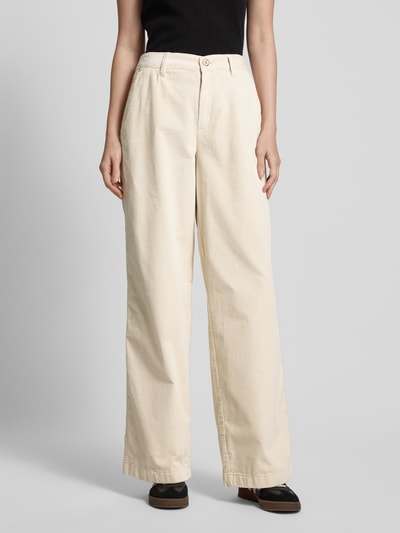 s.Oliver RED LABEL Regular fit corduroy broek van puur katoen met wijde pijpen Offwhite - 4