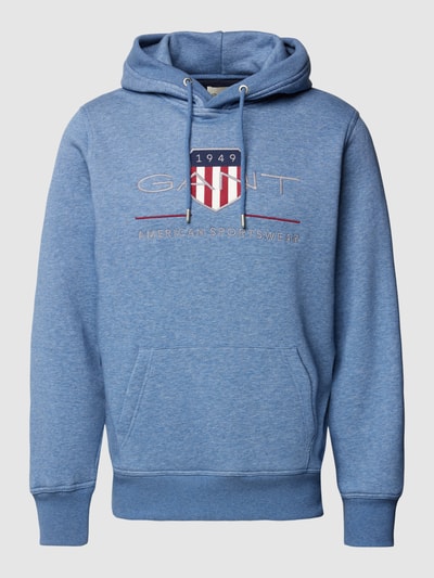 Gant Hoodie met labelstitching, model 'ARCHIVE SHIELD' Oceaanblauw gemêleerd - 2