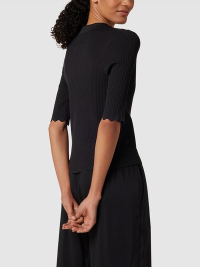 Xayna Blouse Gebreide Blouse met Lange Mouw VHals