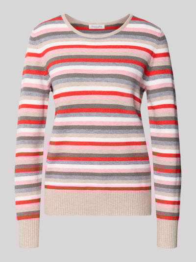 Christian Berg Woman Strickpullover mit gerippten Abschlüssen Metallic Beige Melange 2