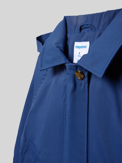 Productfoto, Regular Fit Jacke met omlegkraag van Mayoral in blauw, met kap, steekzakken, knoopsluiting, maat 116, gladde textuur